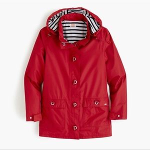 Armor Lux J Crew Red Blue & White Striped Interior Rain jacket Sz Med 38 EUC